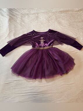 Sparkling Princess Anna Frozen Velvet & Tulle Gown with Bodysuit